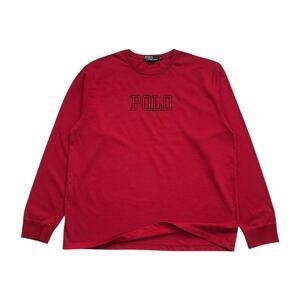 Vintage Polo Ralph Lauren Spellout Long Sleeve Shirt XL Mens Red PRL Pullover